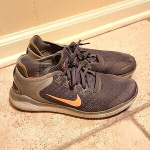 Nike Free Women's Gray Sneakers w/ Orange Icon Size 9